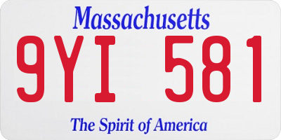 MA license plate 9YI581