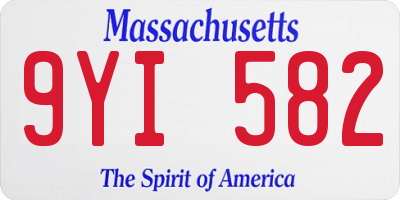 MA license plate 9YI582