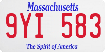 MA license plate 9YI583