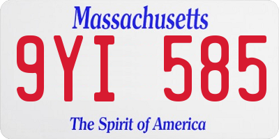 MA license plate 9YI585