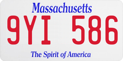 MA license plate 9YI586