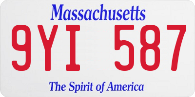 MA license plate 9YI587