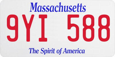 MA license plate 9YI588