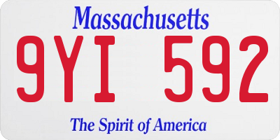 MA license plate 9YI592