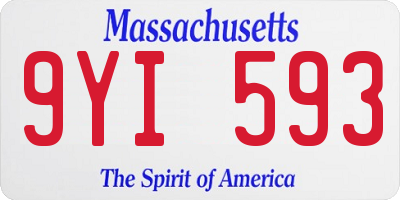 MA license plate 9YI593