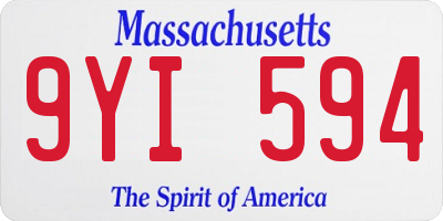 MA license plate 9YI594