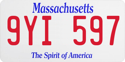 MA license plate 9YI597