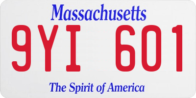 MA license plate 9YI601