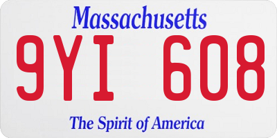 MA license plate 9YI608