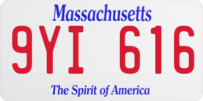MA license plate 9YI616