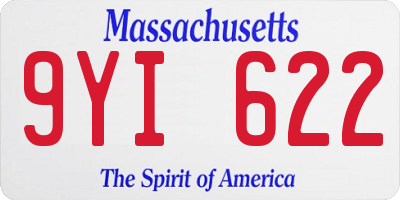 MA license plate 9YI622