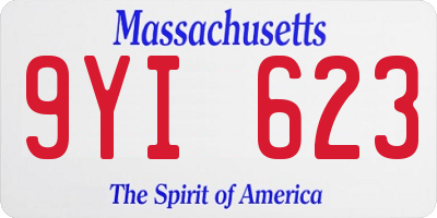 MA license plate 9YI623