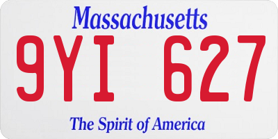 MA license plate 9YI627
