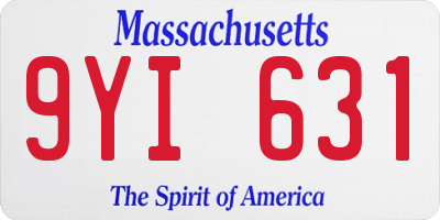 MA license plate 9YI631
