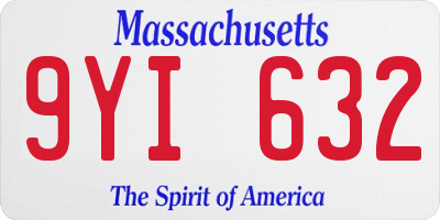 MA license plate 9YI632