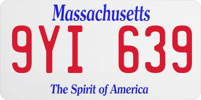 MA license plate 9YI639