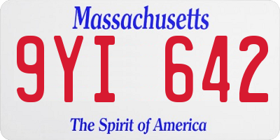 MA license plate 9YI642