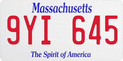 MA license plate 9YI645