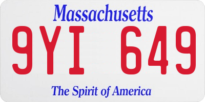 MA license plate 9YI649