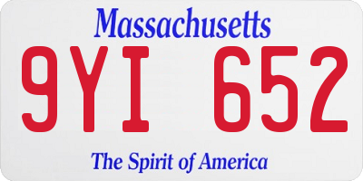 MA license plate 9YI652