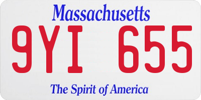 MA license plate 9YI655