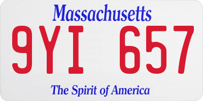 MA license plate 9YI657