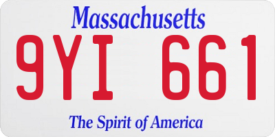 MA license plate 9YI661