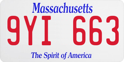 MA license plate 9YI663