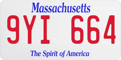 MA license plate 9YI664