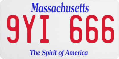 MA license plate 9YI666