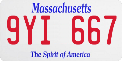 MA license plate 9YI667
