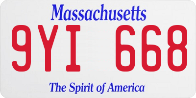 MA license plate 9YI668