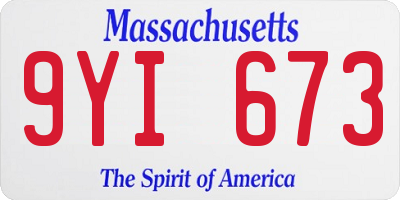 MA license plate 9YI673