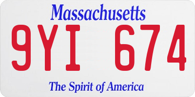 MA license plate 9YI674