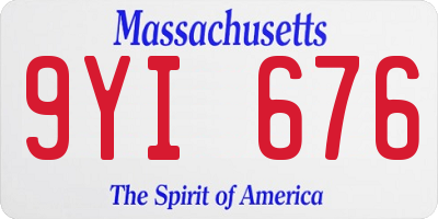 MA license plate 9YI676