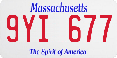 MA license plate 9YI677