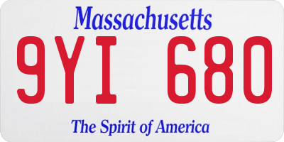 MA license plate 9YI680