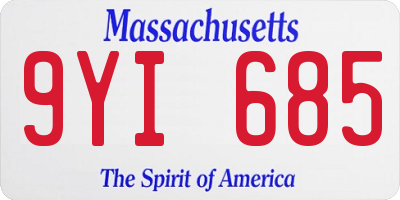 MA license plate 9YI685