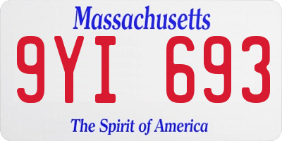 MA license plate 9YI693