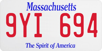 MA license plate 9YI694