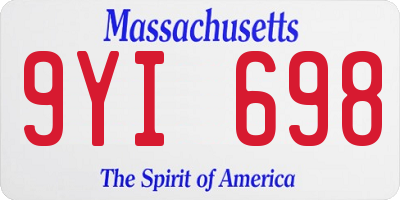 MA license plate 9YI698