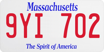 MA license plate 9YI702