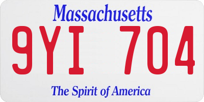 MA license plate 9YI704