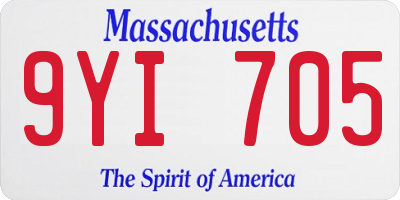 MA license plate 9YI705