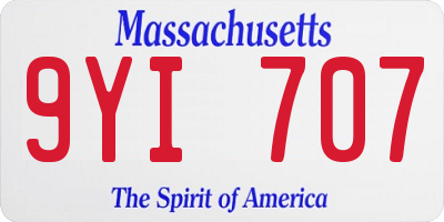 MA license plate 9YI707