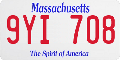 MA license plate 9YI708