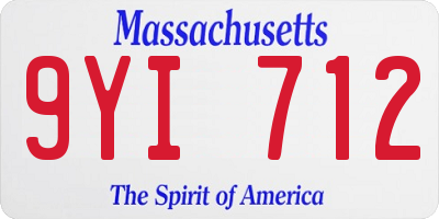 MA license plate 9YI712