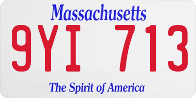 MA license plate 9YI713