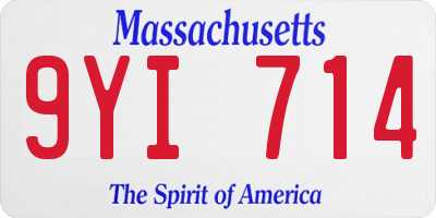 MA license plate 9YI714