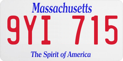 MA license plate 9YI715